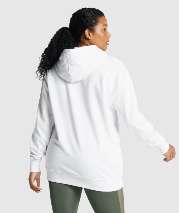 Damske Mikiny S Kapucňou Gymshark Training Oversized Biele | XM9817426